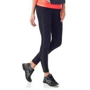 Sweaty Betty black tuxedo stripe running leggings